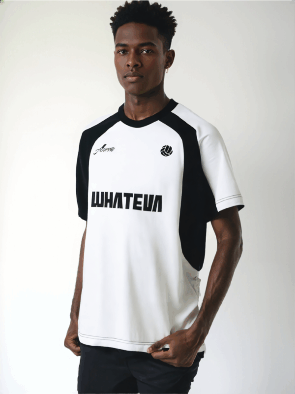 White and Black Short-Sleeved Ballers Jersey